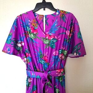 NEW WOMEN'S SHORT SLEEVE MAXI DRESS SIZE XL HANDMADE